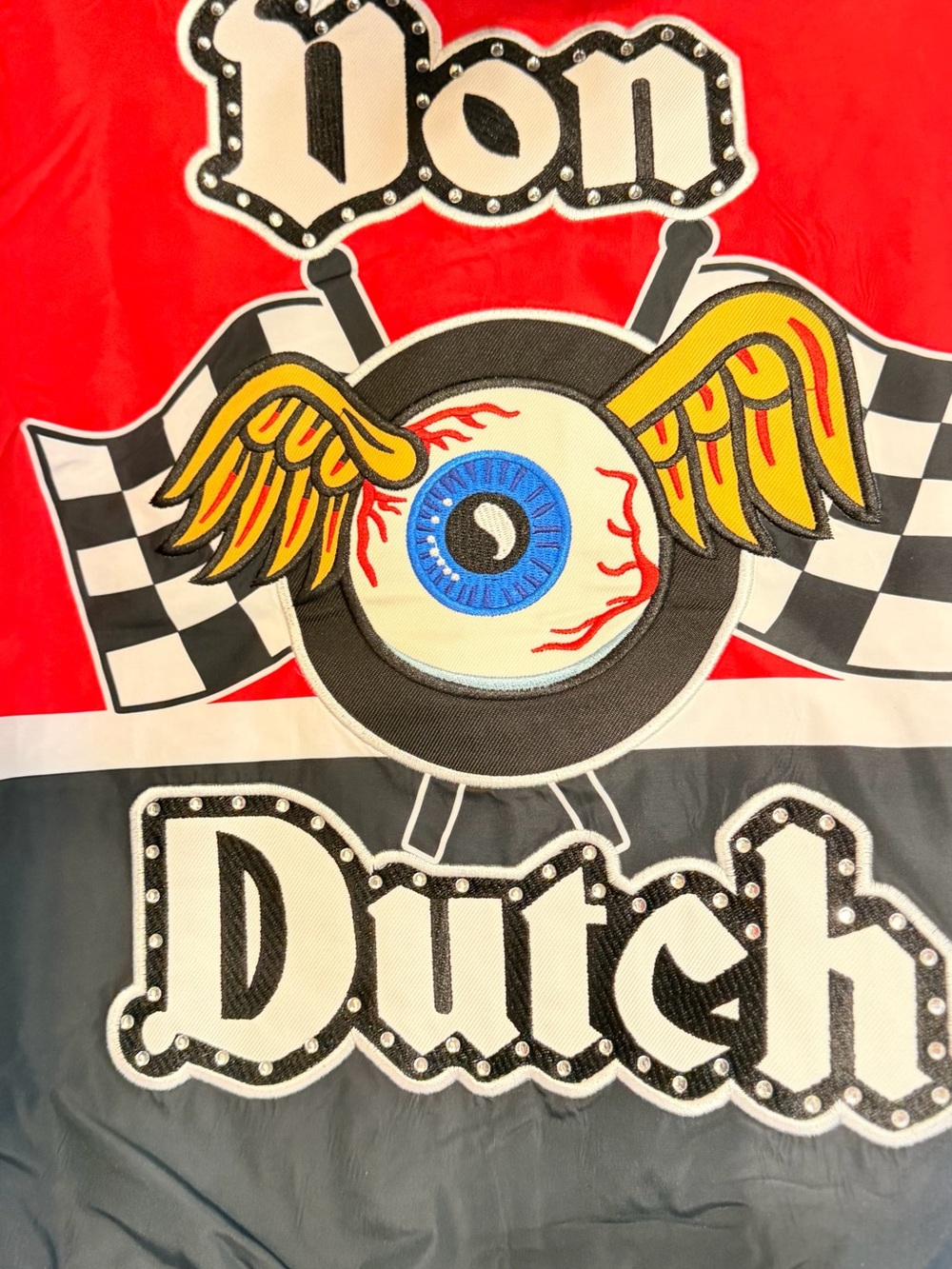 Von Dutch Red, Black & White Racing Windbreaker Jacket - Picture 2 of 3